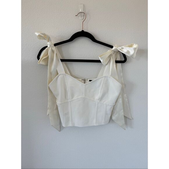 BCBGMaxAzria Tops - NWOT BCBGMAXAZRIA Ribbon Cream Bustier Top, size: XS/S